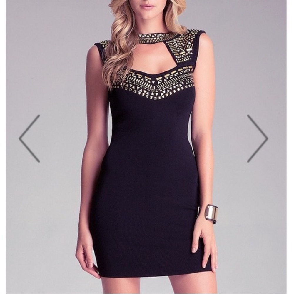 Worn once - Black mini body con dress
